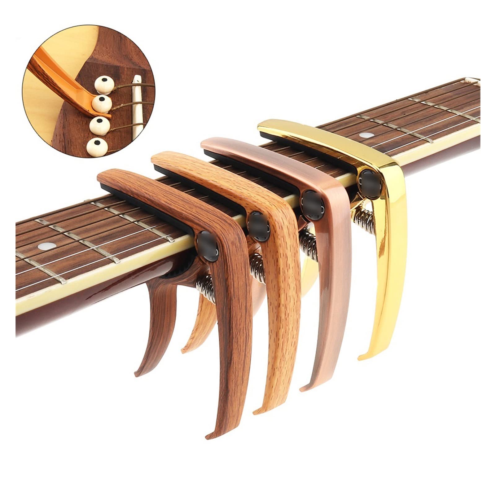 Capotraste Para Guitarra – Ajuste Rápido Y Seguro Para Guitarras Acústicas, Clásicas Y Eléctricas | Diseño Ergonómico Con Almohadilla De Silicona