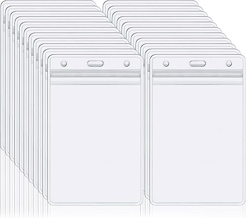 EcoEarth Soporte vertical para tarjetas de identificación con borde suave (sellable de nivel premium, 3 x 4 pulgadas de largo), paquete de 100