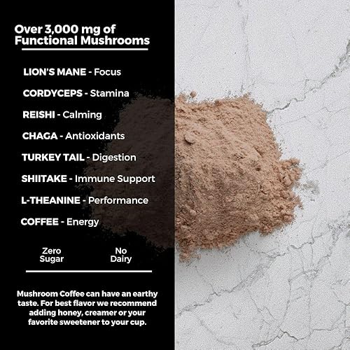 Miniatura 3 de SIMPL DOSE Café orgánico de hongos  Mezcla de café de hongos 8 en 1 con melena de león, adaptógenos y L-teanina  Superalimento de café diario  30