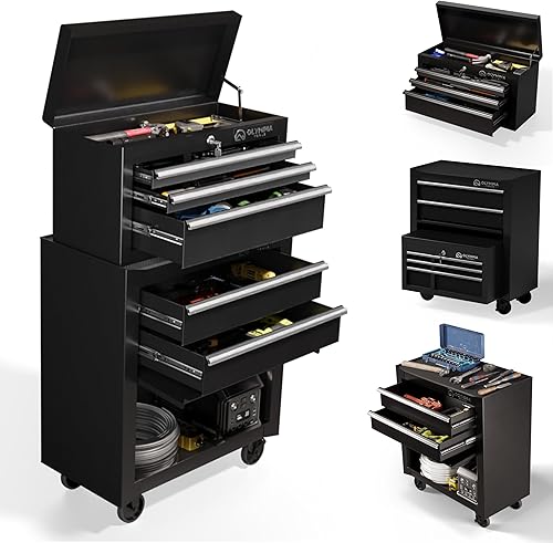 Miniatura 1 de Olympia Tools Armario de herramientas con cajón, caja de herramientas con rodamiento de bolas, cajones totalmente extensibles, herramientas y