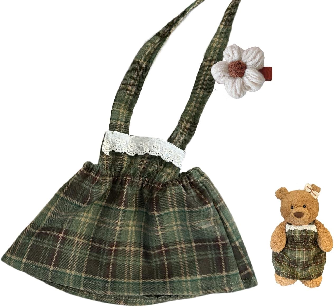 Clothes for 47cm Huge Bartholomew Bear,20 inch Teddybear Dress,Stuffed Animals bumbly Bear Cute Doll Clothes,Doll Dress only Without Doll(2pc Includes 1 Doll Dress 1 Flora Doll Hair Clip)