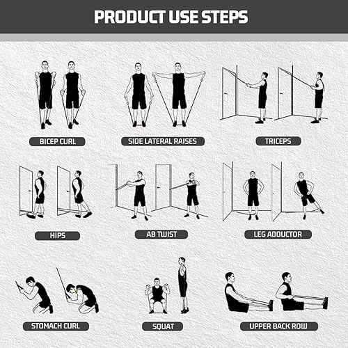 Miniatura 5 de VEICK Resistance Bands, Exercise Bands for Working Out with Handles, Elastic Workout Bands for Men Women, Exercising Bands for Strength Training