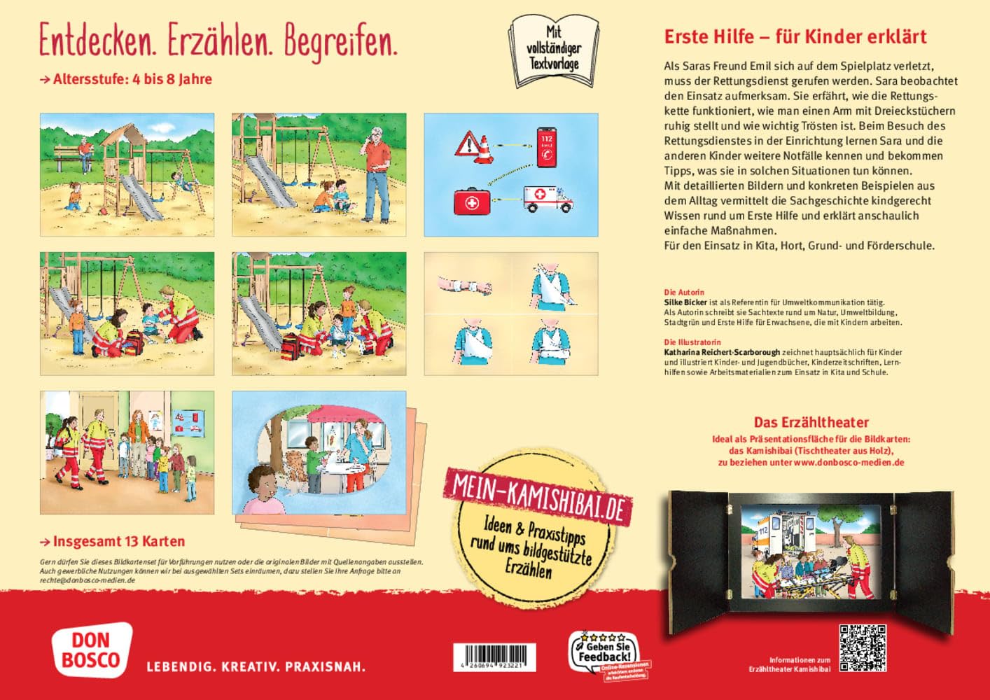 Notfall, Erste Hilfe, Rettungsdienst. Von den Aufgaben der Ersthelfer und was Kinder tun können. Kamishibai Bildkartenset: Entdecken - Erzählen - ... (Sachgeschichten für unser Erzähltheater)