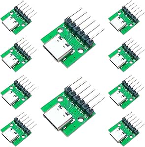 PENGLIN 10x USB-C Buchsen Adapter Mit Testplatine - 4-Pin, 2.54mm Pitch Für DIY-Projekte