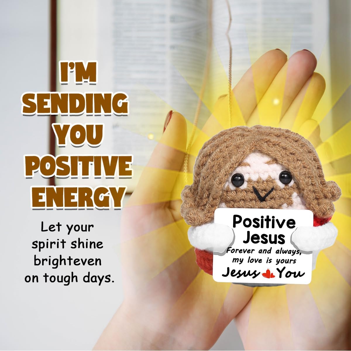 AICase Easter Basket Stuffers Decor Jesus Christian Gifts For Women Positive Crochet little Jesus Figures Emotional Support Nuggets Bible Catholic Religious Spiritual Faith God Baptism Gifts