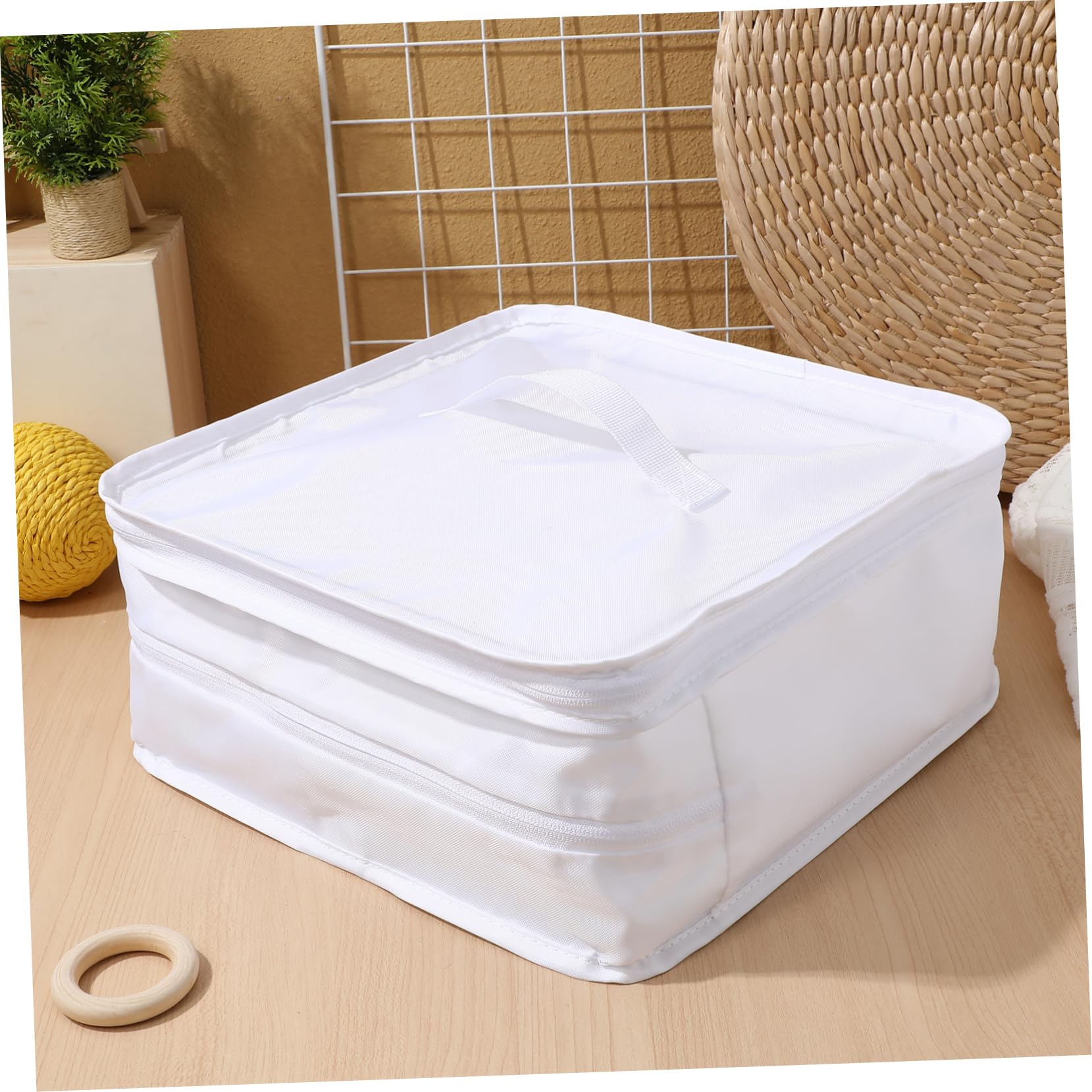 SHERCHPRY Organisateur de Rangement Suspendu pour Placard, Paquet de Rangement à 3 Niveaux, Tissu Oxford Blanc, Compartiments Multiples, pour Voyage et Dressing