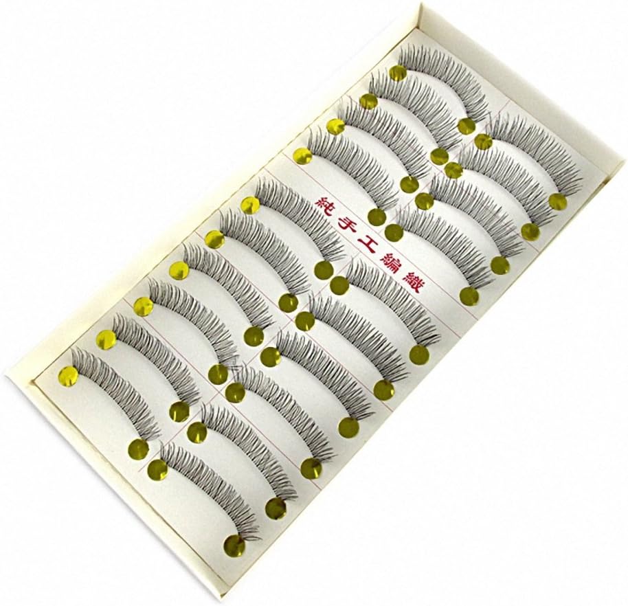Nails gaga 10 Pairs Transparent Stems Natural Long Makeup False Eyelashes 10mm Length by Wonderful eye