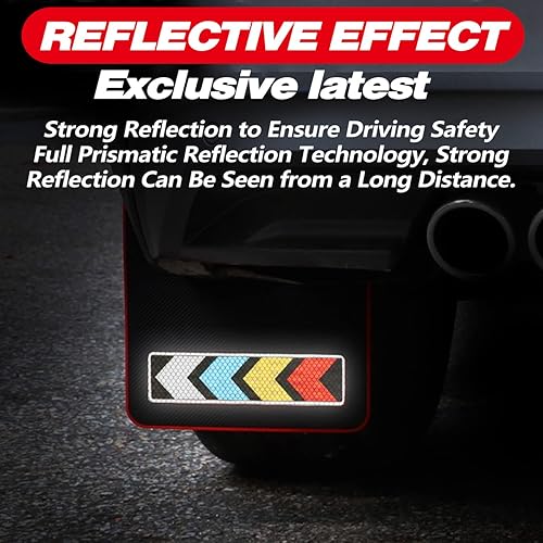 Miniatura 2 de TUCAREST Guardabarros universales para coche con reflexión nocturna, goma suave para todo tipo de clima, cuerpo ancho, se adapta a sedán, camioneta,