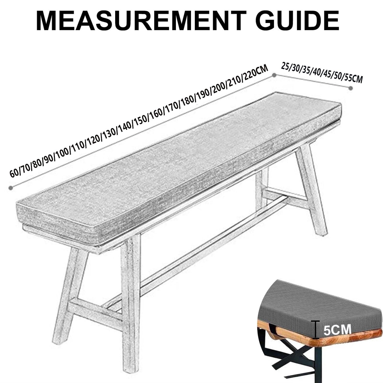Panchina da giardino per esterni, cuscino antiscivolo per 23 posti, disponibile in 120 cm, 150 cm, 100 cm, 180 cm x 50 cm, 40 cm, 30 cm, 25 cm, perfetto per panchine da birra da patio, altalene a baia