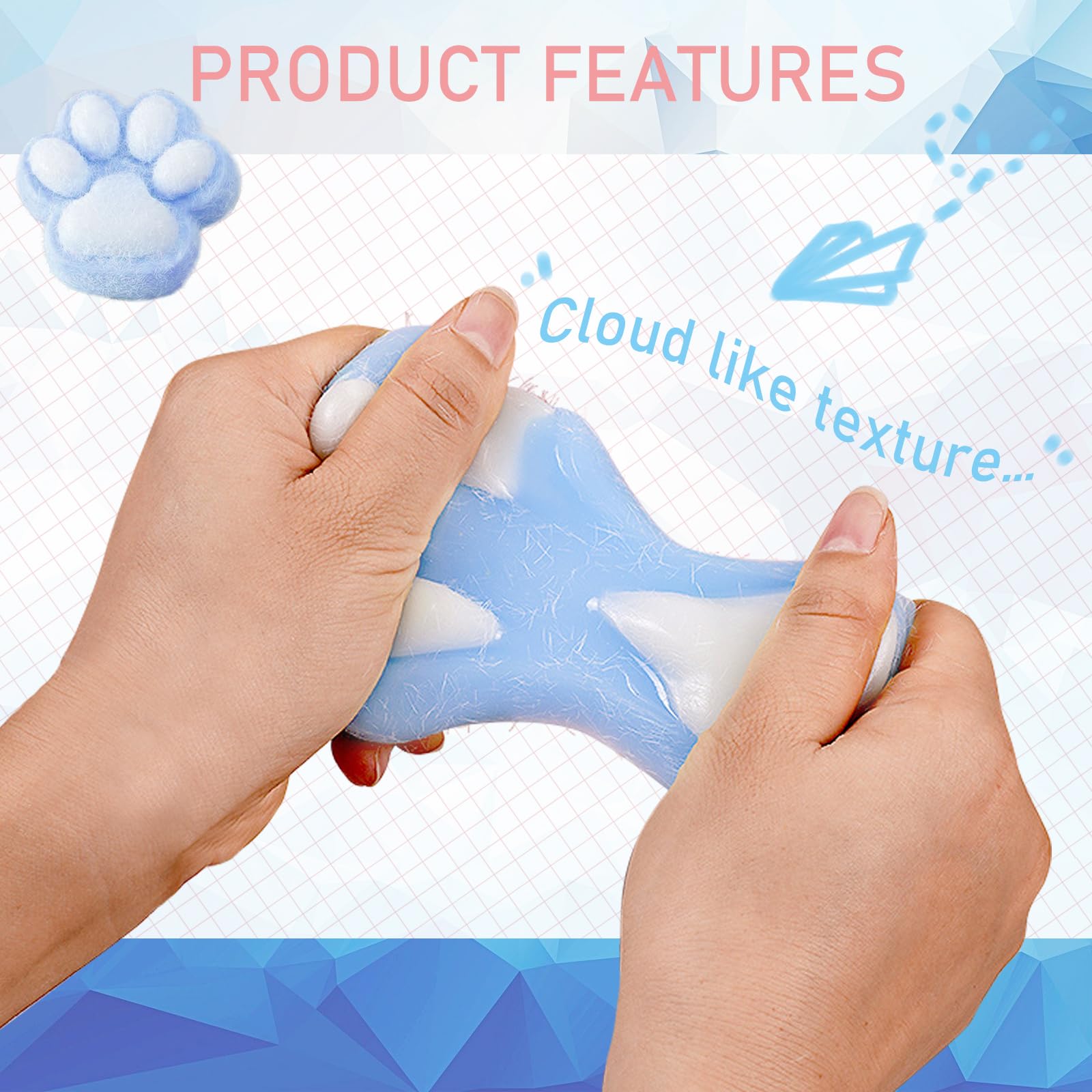 HTTDSLF 2 Pcs Cat Paw Squishy, Fufu Squishys, Cat Paw Squishy Toy, Cat-Squishys, Taba Squishys, Squishy-Fidget Toys - Image 4
