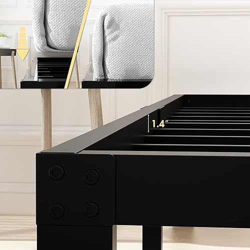 Miniatura 5 de 45MinST - Base de cama resistente de 3600 libras, marco de 14 pulgadas con listones de acero, base de colchón de plataforma reforzada con metal,