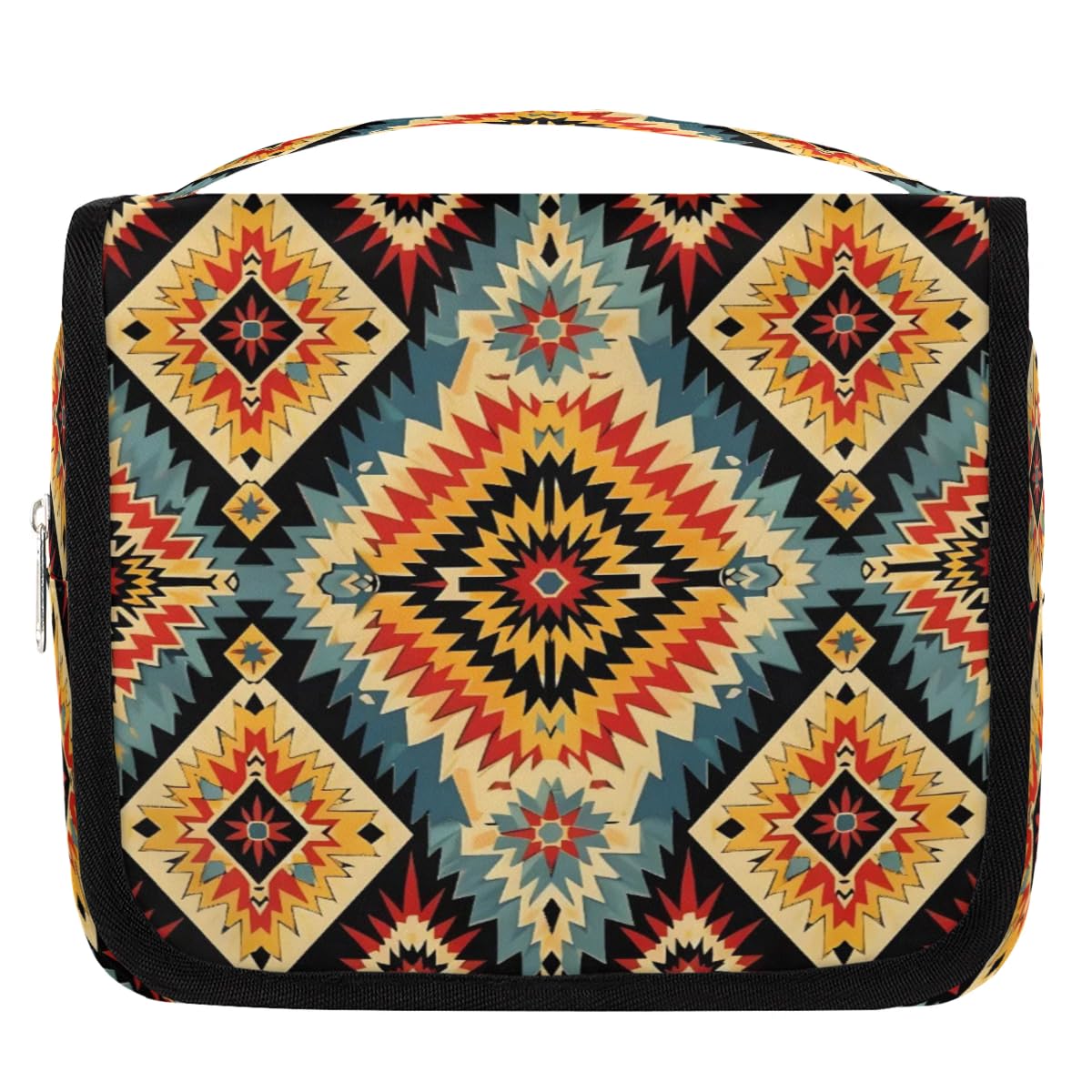 Hsnar Aztec Western Hanging Toiletry Bag for Women Travel Makeup Bag Cosmetic Organizer Travel Toiletries Bag for Men