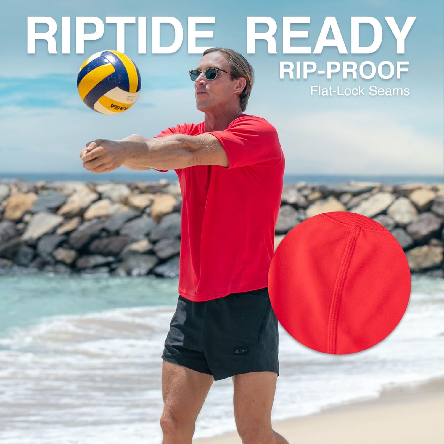 Kanu Surf Mens Short Sleeve UPF 50 Swim Shirt Rash Guard Sun Shirt (Regular & Extended Sizes) - Image 4