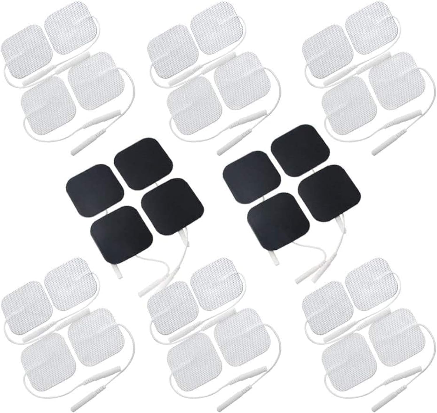 YUUNIVERSE TENS Unit Electrode Pads Tens Electrodes 2"X2" for TENS EMS Digital Therapy Machine Body Massager 5x5cm with 2mm Plug (Pack of32)