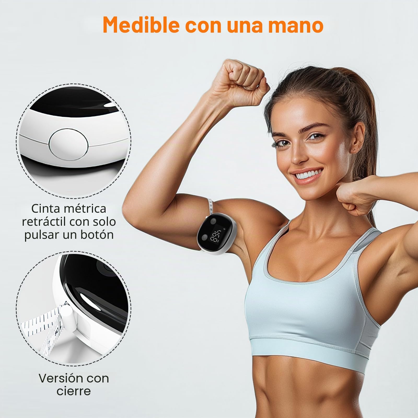 Smart Body - Cinta métrica Bluetooth con monitor de actividad física Fitdays, pantalla completa LED HD, monitor de fitness y pérdida de peso