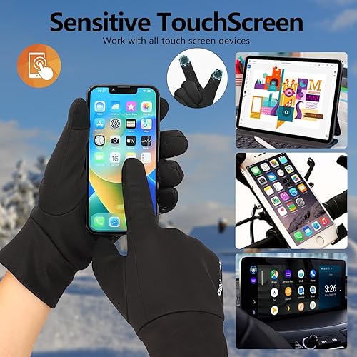 Miniatura 3 de outdoor plus Guantes de correr para hombres y mujeres, guantes térmicos para pantalla táctil, guantes de conducción para senderismo, ciclismo,
