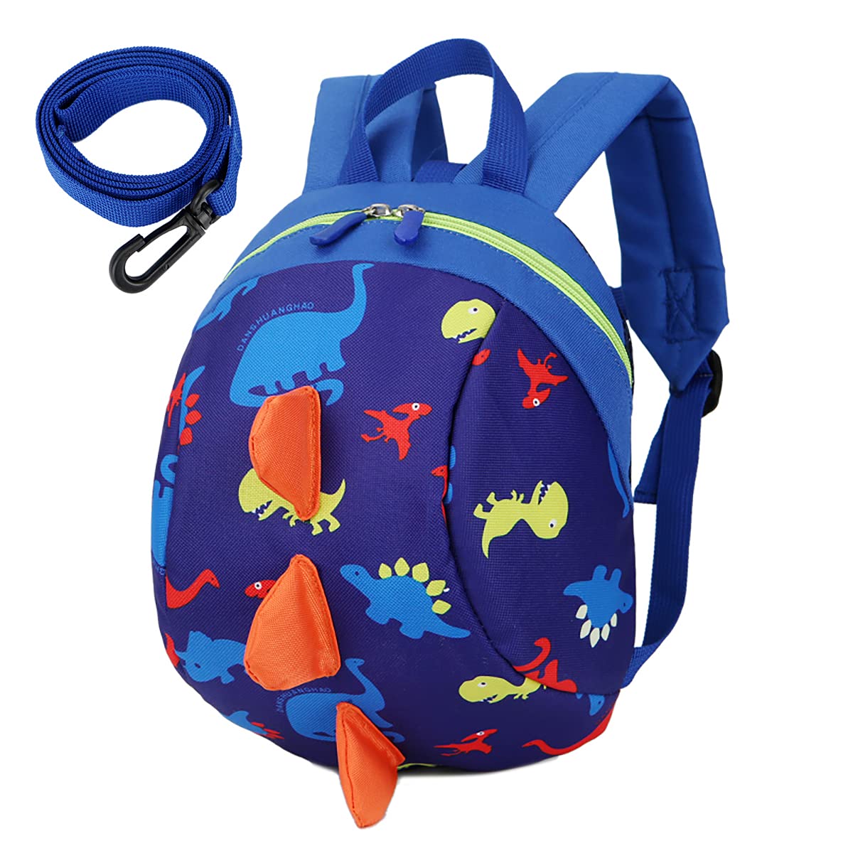 ANLUMAKid Backpack with Reins Toddler Dinosaur Rucksack Children Schoolbag With Safety Anti-Lost Strap for Boys and Girls (Blue)