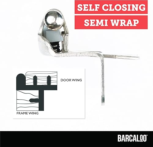 Miniatura 4 de Barcaloo Bisagras de cierre automático para gabinete, níquel satinado, paquete de 20  12 pulgada superposición de 34 pulgadas con marco