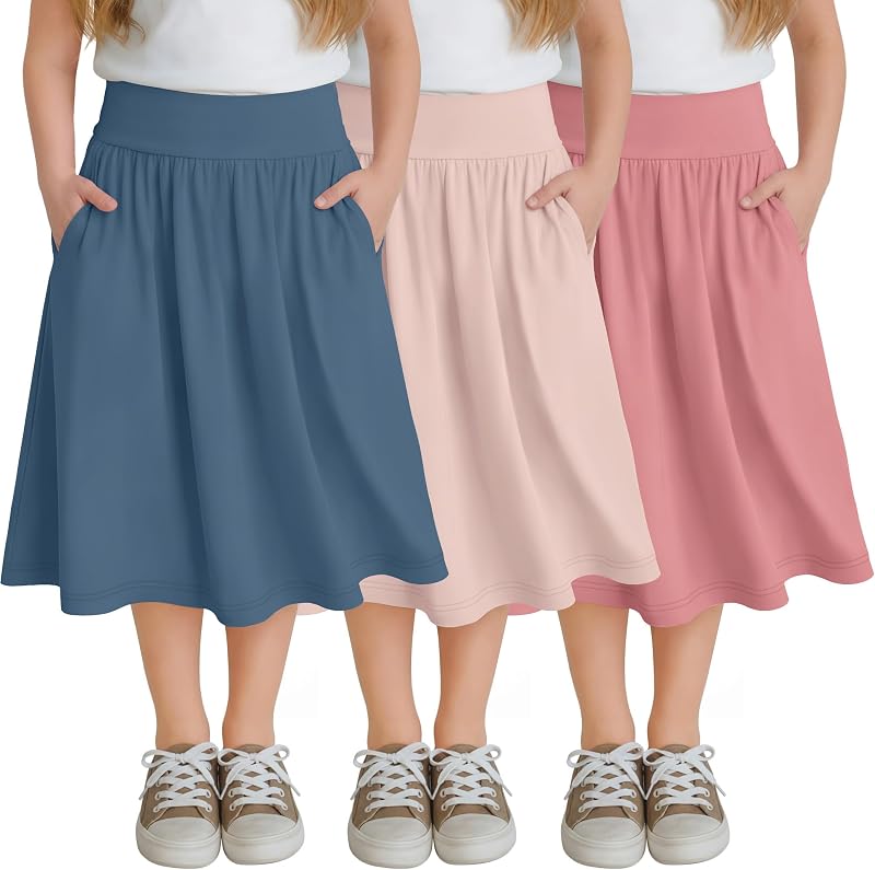 3 Pack Uniform Skirts for Girls 5-14Y