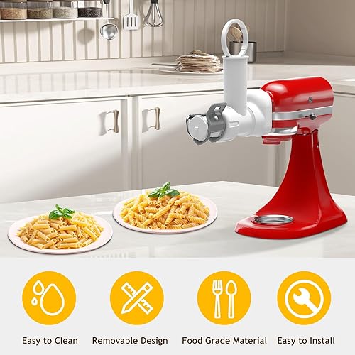 Miniatura 3 de Accesorio para hacer pasta para batidora de pie Kitchenaid con 6 formas diferentes de salida de pasta, accesorios y accesorios duraderos Kitchenaid,