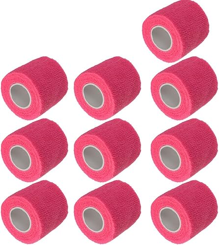 ESUPPORT Vendajes cohesivos autoadherentes de 2 pulgadas x 5 yardas, cinta elástica fuerte de primeros auxilios para muñeca y tobillo, color rosa,