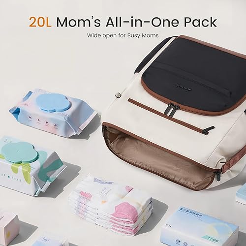 Miniatura 2 de LOVEVOOK Mochila para pañales, bolsa de bebé con cambiador, mochila impermeable para pañales para mamá papá, linda bolsa de mamá para niño y niña,