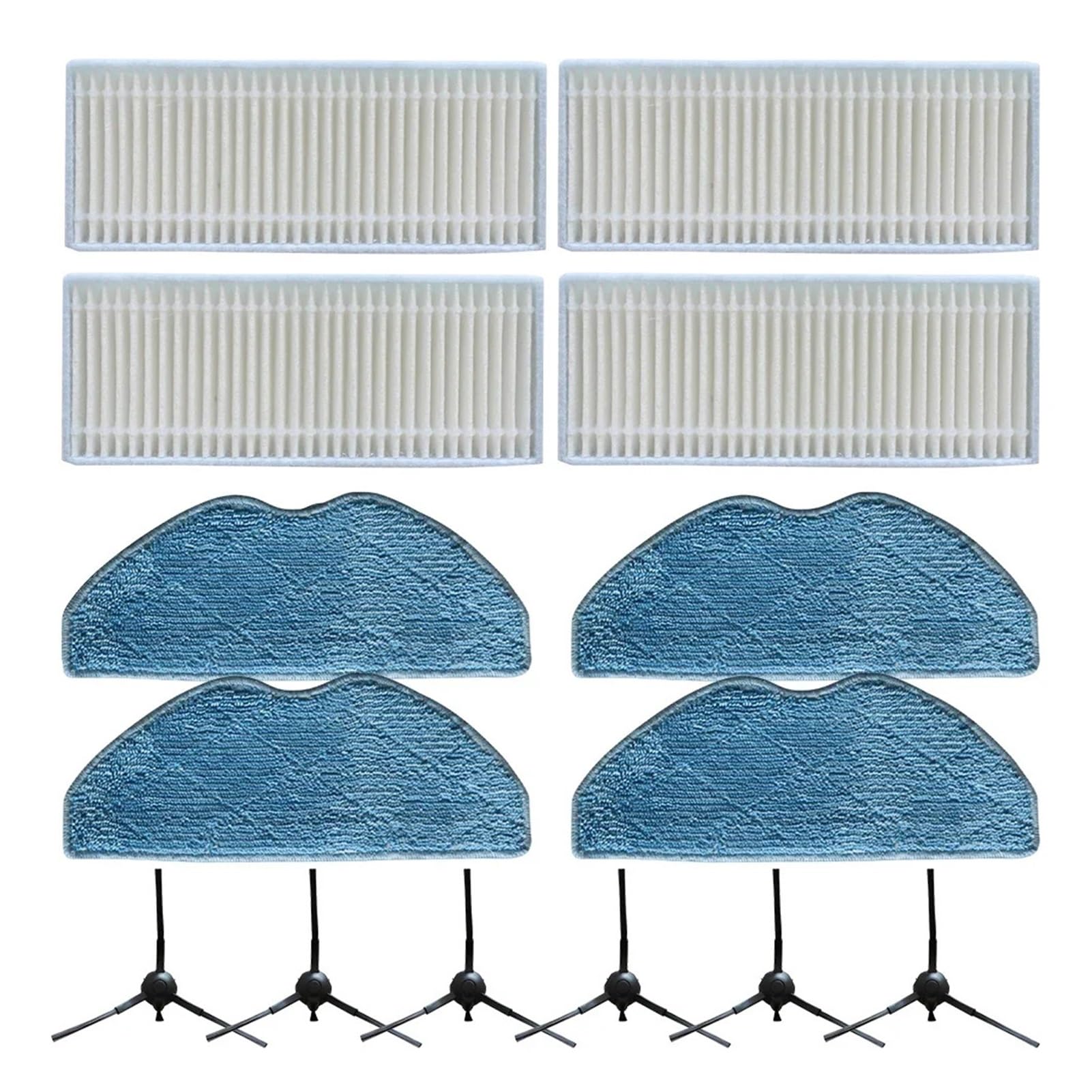 Dirlux Compatible for Tapo RVA100 RV10 RV30 Robot Vacuum, Side Brush Filter and Mop Cloth Replacement Kit