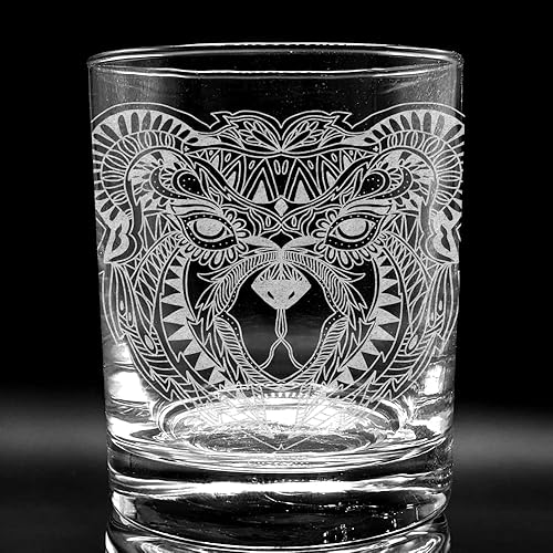 Miniatura 9 de MYSTIC LION Engraved Whiskey Rocks 11.5oz Glass  Inspired by Nature Animals Creatures  Great Unique Drinking Gift Idea!
