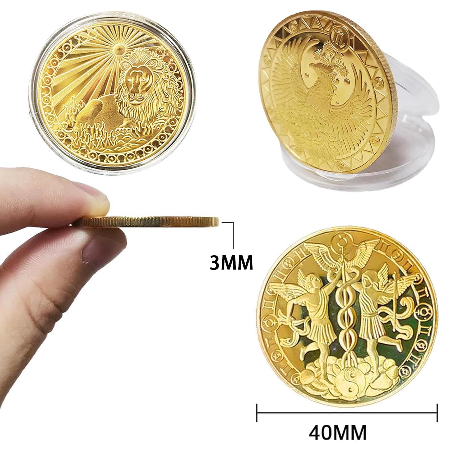 12 Constellations Pièce D'Or Commémorative de La Collection D'Art, Pièce de Fée Des Dents, Monnaies de Fée Des Dents, d'Or Avec Différents Motifs, Pièces de Monnaie Cadeaux， Constellation