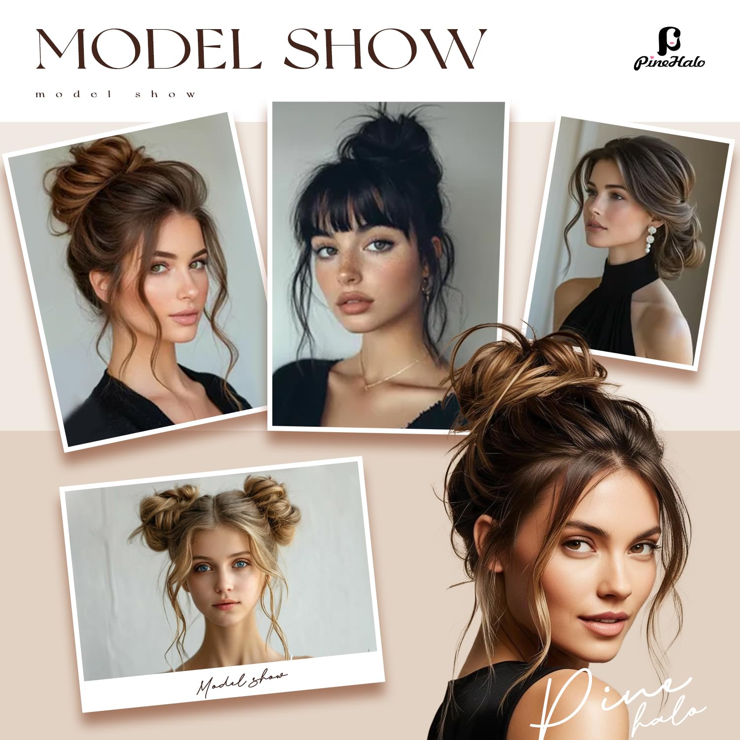 Hair Pieces for Women Ponytail Jet Black Fluffy Buns Updo Elastic Extension Scrunchies Messy Bun Human Hair Piece Wavy Curly Durable Hairpieces (#1 Jet Black) - Image 6