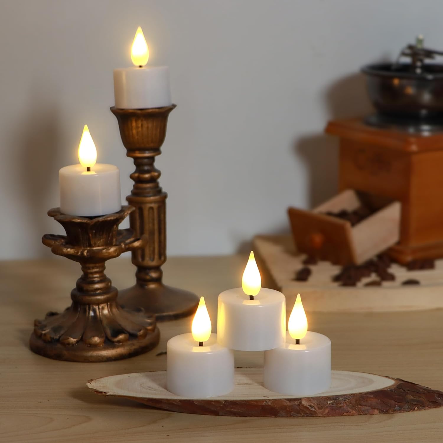 Rechargeable Flameless Tea Lights with Charging Base & Remote Timer, 12 Pack USB Rechargeable Tealights Candles Battery Operated, Flickering Realistic for Home Christmas Wedding Decor