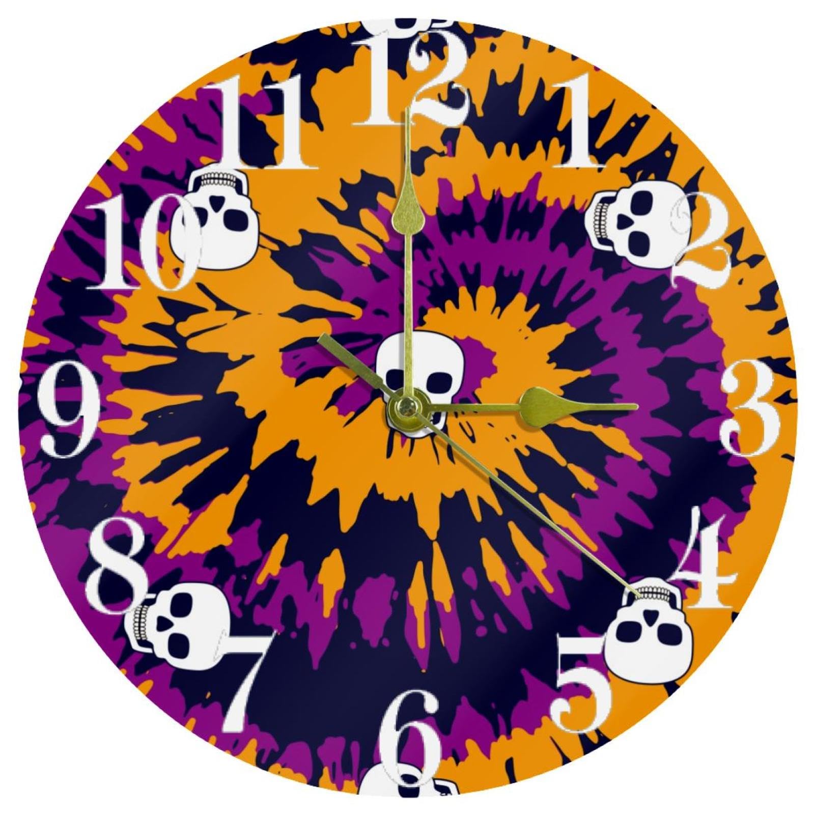 Horloge murale quartz sans tic-tac ronde et moderne pour décoration murale de maison