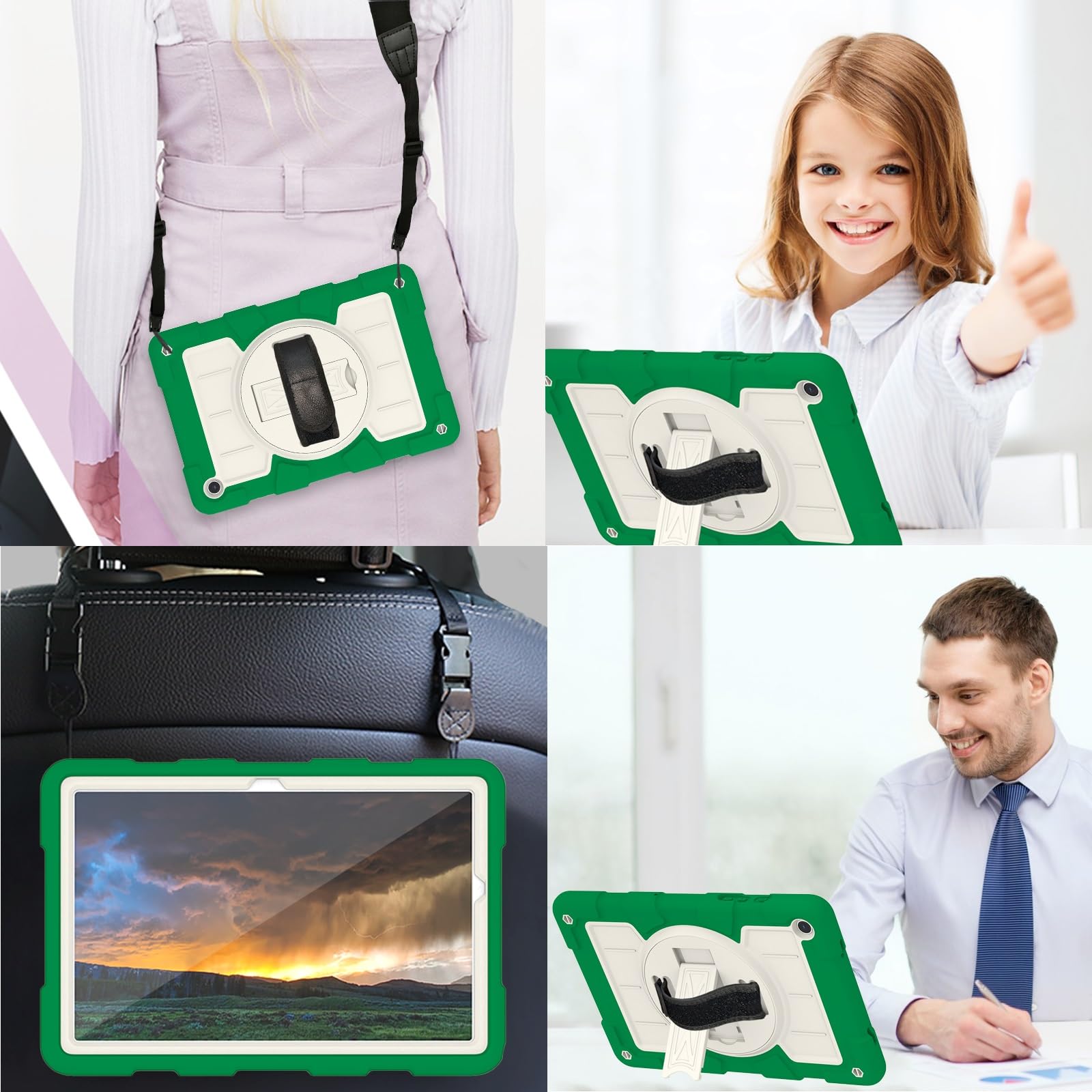 Custodia protettiva per tablet PC ibrida resistente custodia protettiva antiurto compatibile con Samsung Galaxy Tab A9 Plus SM-X210/SM-216/SM-X218 11" 2023 con tracolla/mano rotante a 360° St