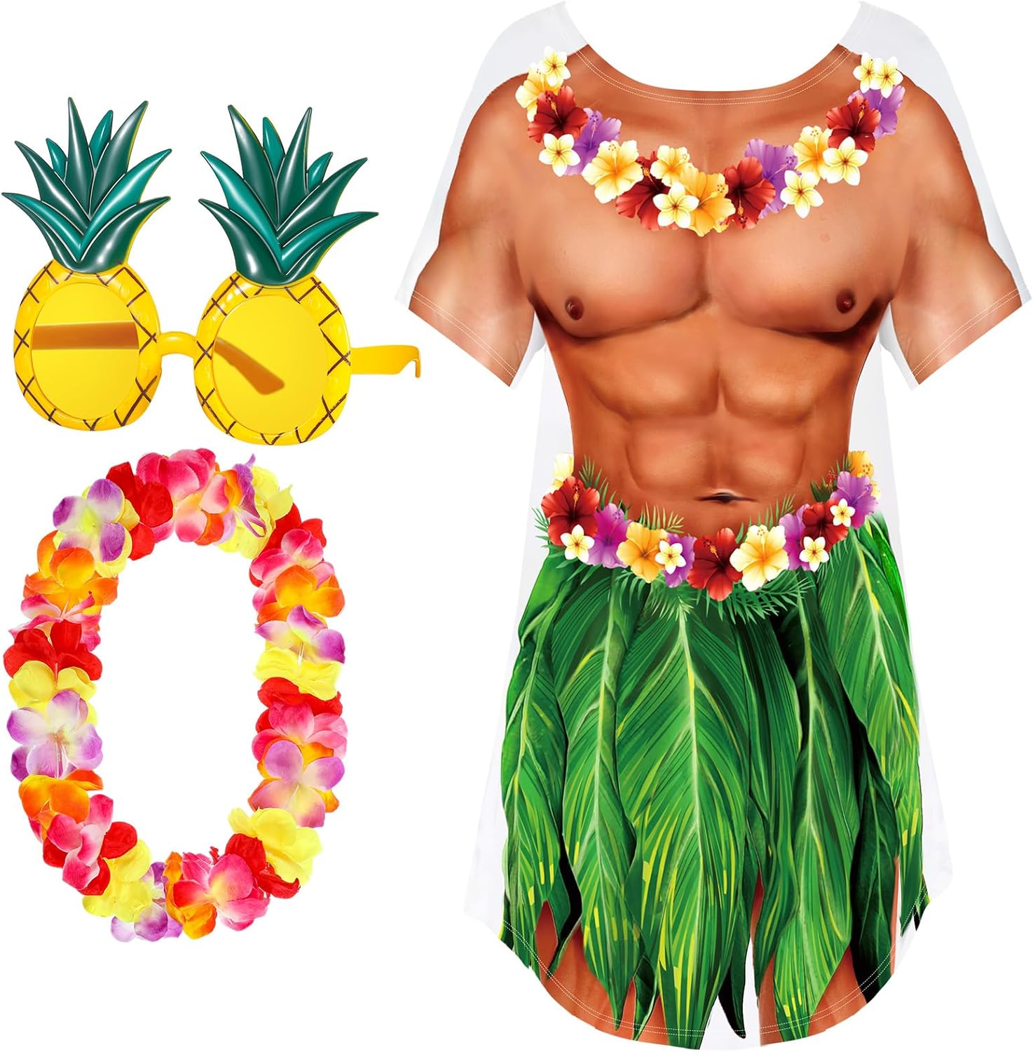 Jeyiour Women Bikini Shirt Cover up Funny Bandana Headband Retro Sunglasses Summer Halloween Party Outfit