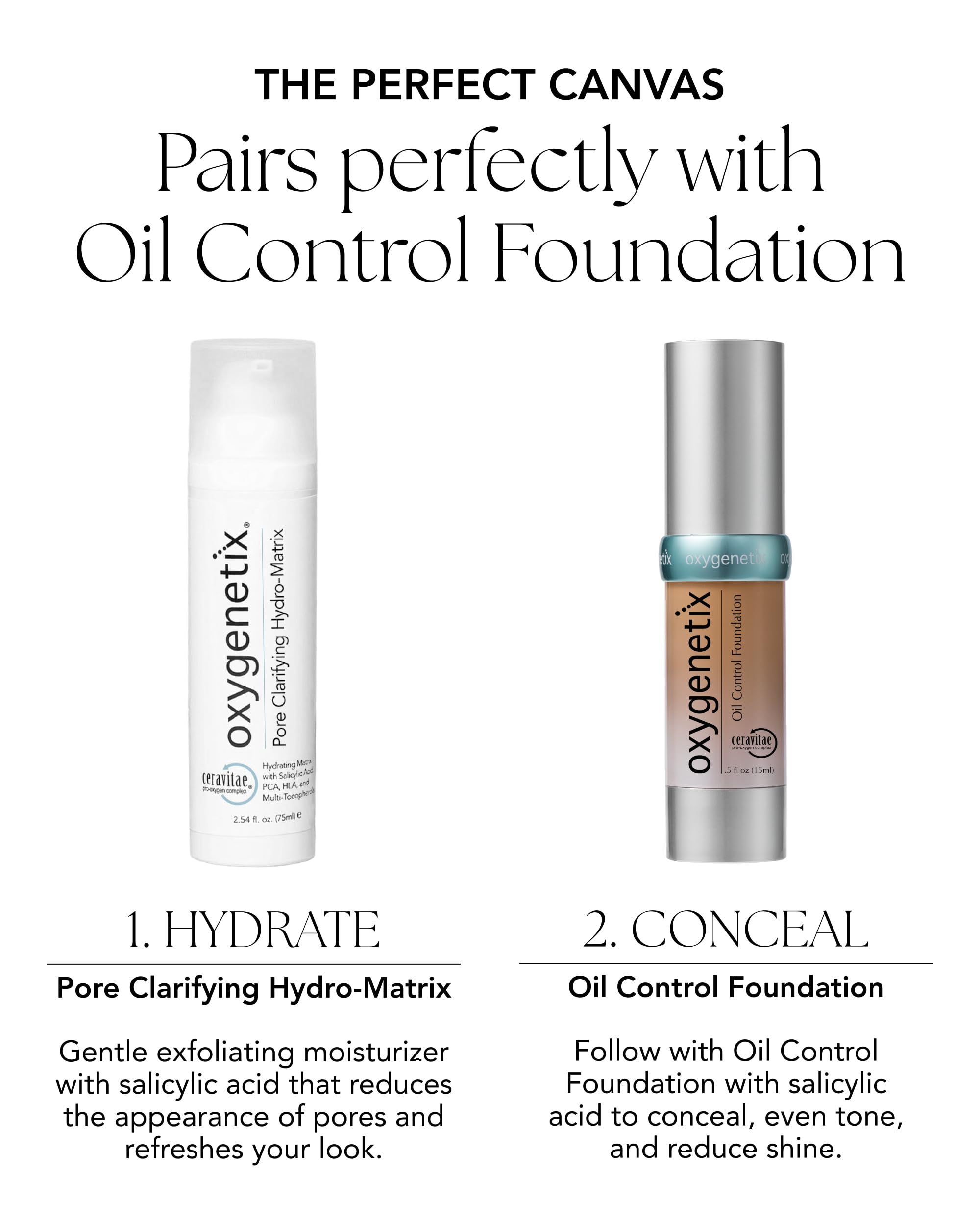Oxygenetix Pore Clarifying Hydro-Matrix | Hyaluronic Acid Face Cream & Moisturizer for Clear-Looking Skin | Daily Hydrating Lotion with Salicylic Acid (2.5 oz)