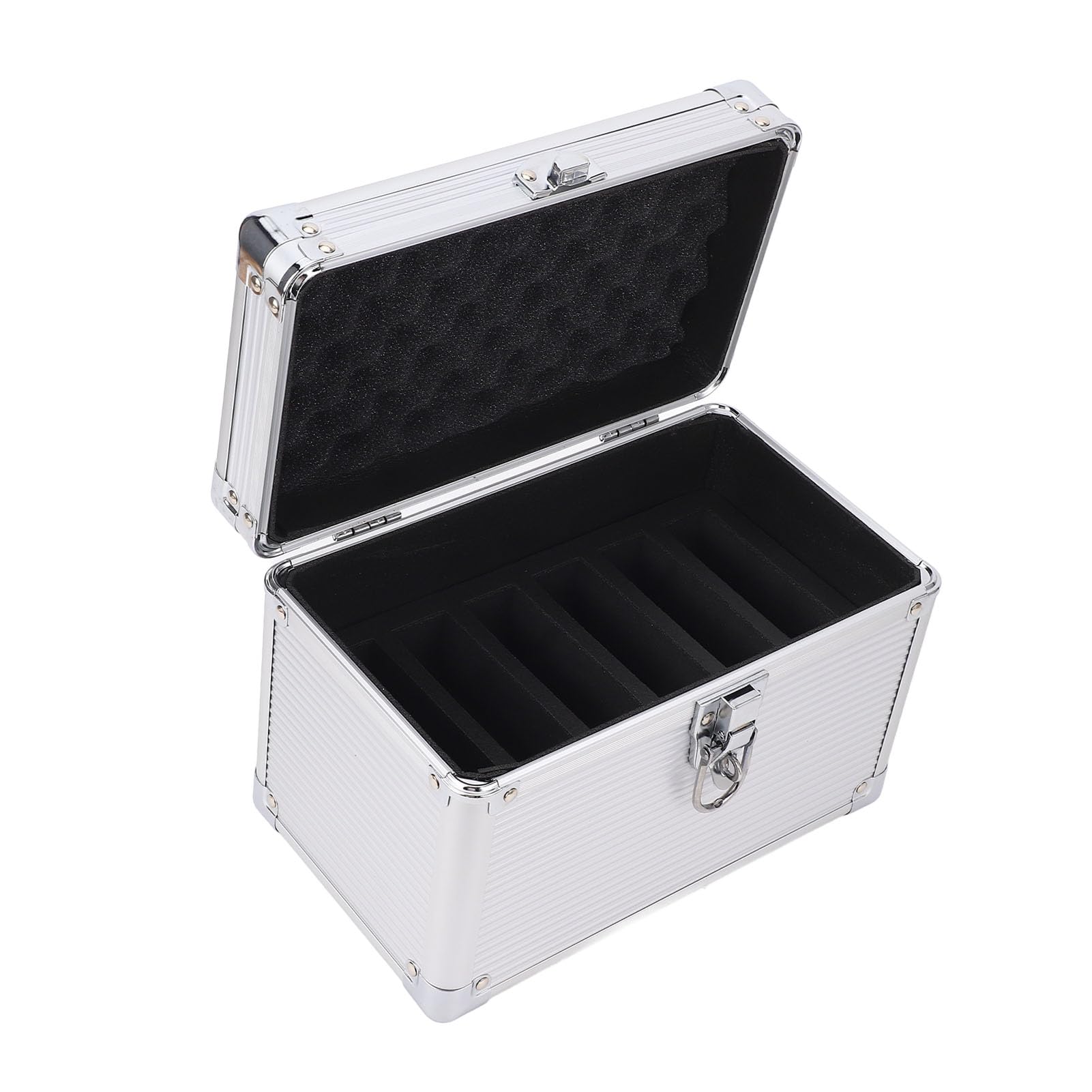 Custodia per CD DVD Custodia per organizer multimediale portatile in ABS ignifugo a 6 slot per auto da viaggio per ufficio domestico Nero 25x20x17 cm