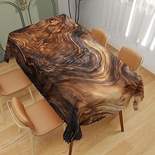 Wood Grain Texture Decorative Rectangle Tablecloth Old Tree Trunk Natural Rectangle Table Cover Anti-Oil Tablecloth for Dining Tables, Parties, Wedding and Banquet Decoration 52" x 70" 4-6 Seats