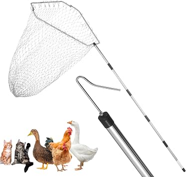 Chicken Net Catcher,74" Adjustable Extension Pole Chicken Hook Catcher Kit