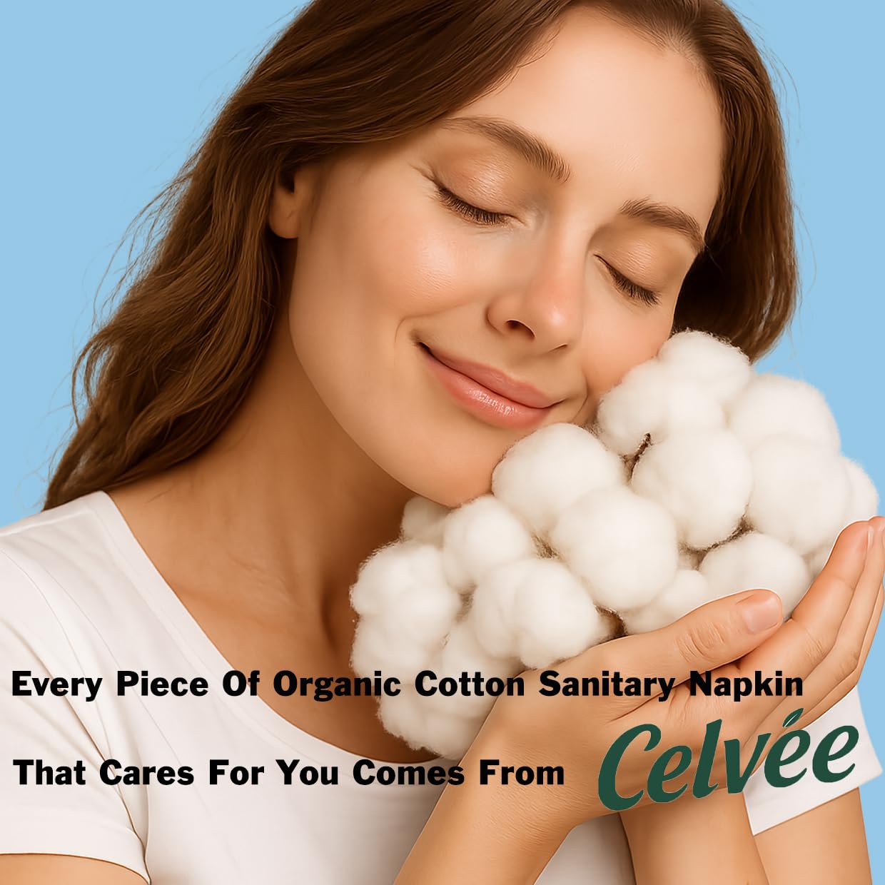 Celvee Organic Cotton Sanitary Pads Set Daytime 9.6 inch 24 Counts & Overnight 12.5 inch 10 Counts – Thin Breathable & Heavy Flow, Super Absorbent, Chemical Free, Eco Friendly Biodegradable Packaging