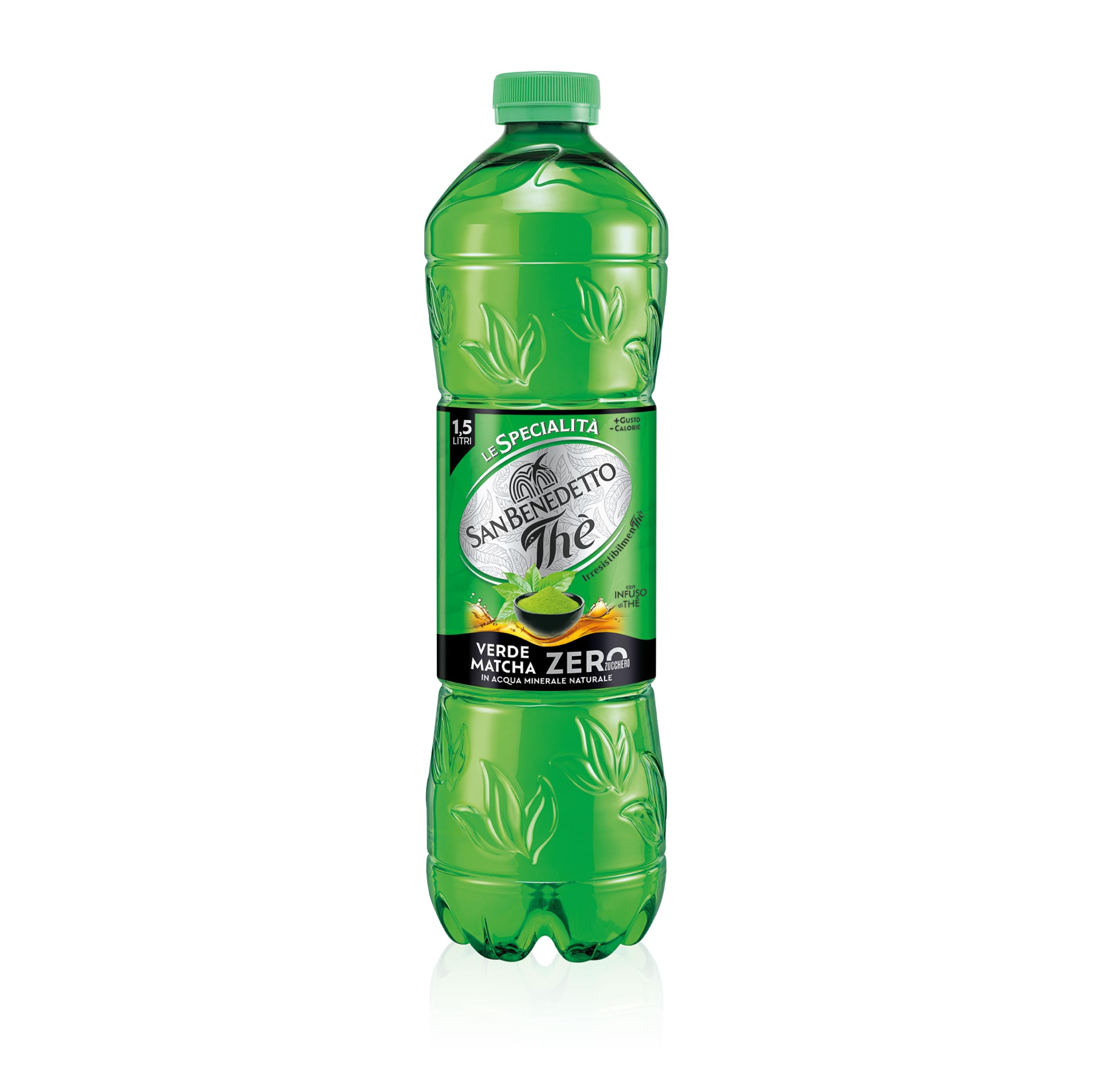 San Benedetto, Thè Verde Matcha Freddo Zero, 1,5 L Bevanda Dissetante Analcolica, Gusto Fruttato, Tappo Click, Senza Zuccheri, Conservanti e Coloranti