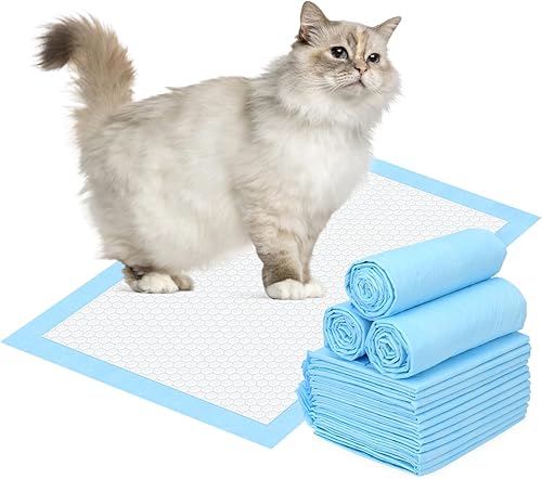 50 almohadillas desechables para arena para gatos de 17.7 x 13 pulgadas, para bandeja de arena para gatos, absorbentes rápidamente, 6 capas a prueba