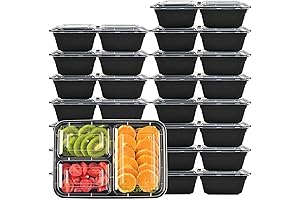 LOKATSE HOME 3 Compartment Meal Prep Containers