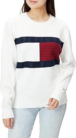 Amazon | [トミーヒルフィガー] 【公式】 フラッグクルーネック
