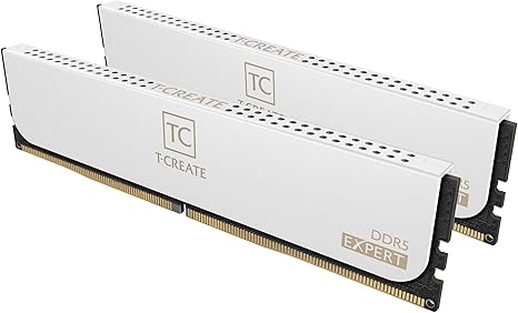 TEAMGROUP T-Create Expert Overclocking 10L DDR5 64GB Kit (2 x 32GB) 6000MHz (PC5-48000) CL34 Intel XMP 3.0 & AMD Expo Compatible Desktop Memory Module Ram White - CTCWD564G6000HC34BDC01