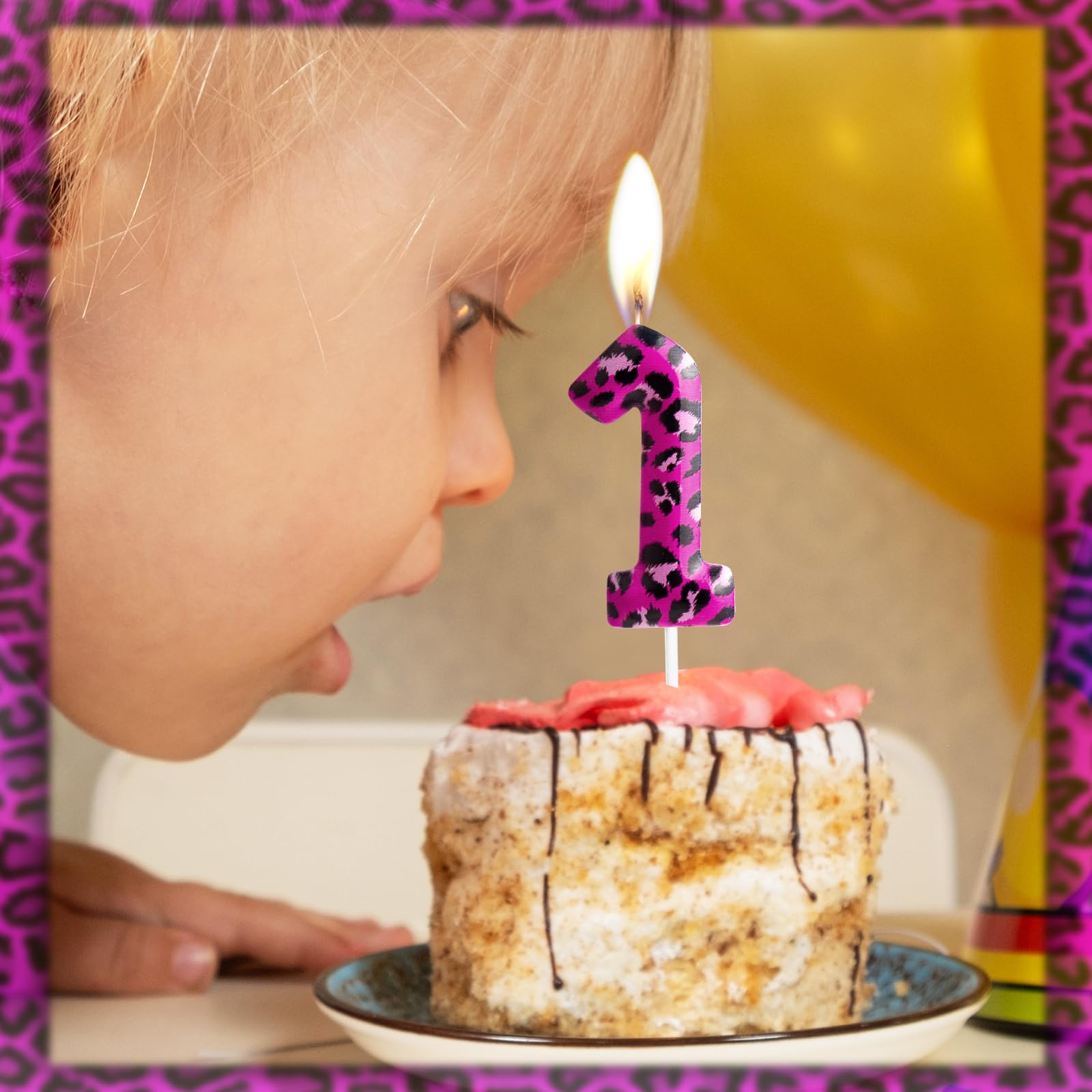 Velas de cumpleaños de leopardo rosa número 3, velas de cumpleaños con estampado de leopardo rosa, decoración de fiesta de leopardo rosa, pastel temático de animales de la selva para niñas, regalos de