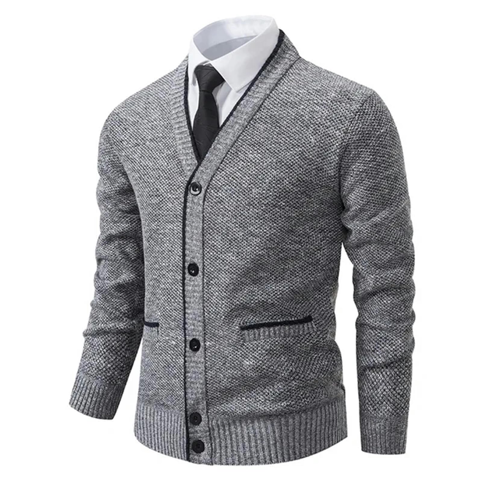 Męskie swetry jesień zima moda dzianinowy sweter męski kardigan sweter czarny casual płaszcze kurtka odzież męska