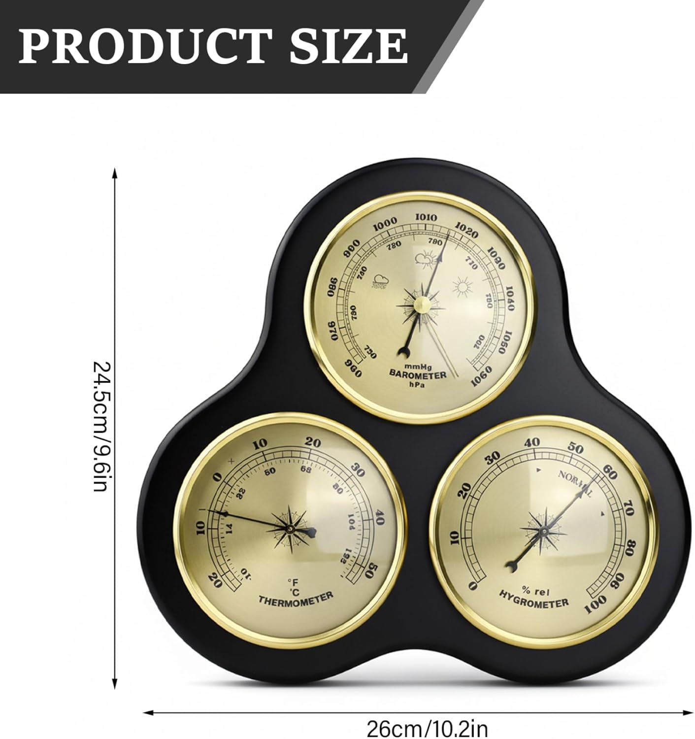 Barometers for The Home Barometers for The Home - Indoor Barometer with Hygrometer and Thermometer Wall Mount Indoor Weather Station for 10.2x9.7x1.4 inch