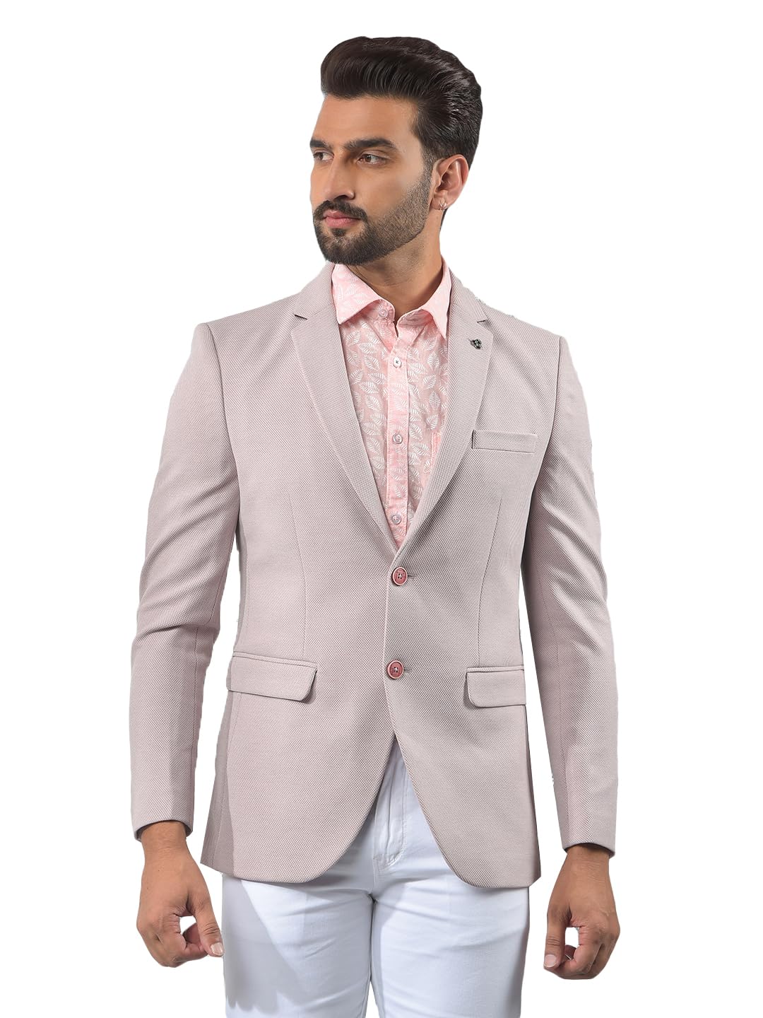 crimsoune club Men's Pink Notched Lapel Single-Breasted Blazer-picture-53