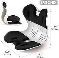 Vista 3 de Silla correctora de postura de apoyo lumbar para hombres, silla ergonómica portátil grande de apoyo para la espalda para corrección de postura