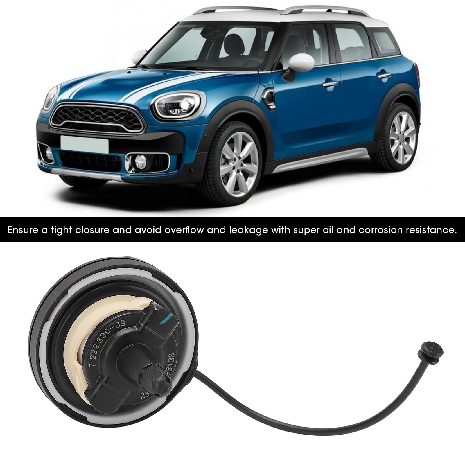 Sostituzione del Tappo del Serbatoio del Carburante per MINI R56/R57/R58/F55/F56/F57 - Chiusura Ermetica, Installazione Facile, Eccellente Resistenza All'olio e Alla Corrosione